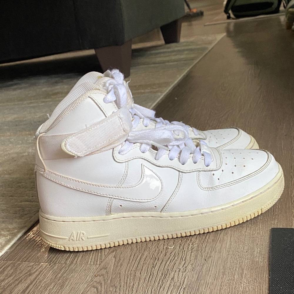 Nike White High Top Air Force Ones 7Y